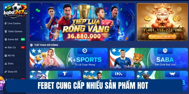 Febet - Thiên Đường Thể Thao, Chốt Kèo Nhận Thưởng Hậu Hĩnh 2 Febet cung cấp nhiều sản phẩm hot